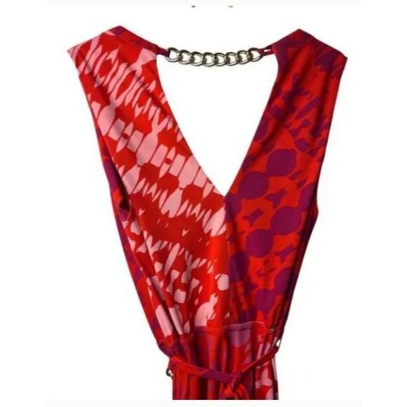 Anthropologie Yoana Baraschi Faux Wrap Bright Patterned Tie Waist Dress Size Med - Picture 1 of 6